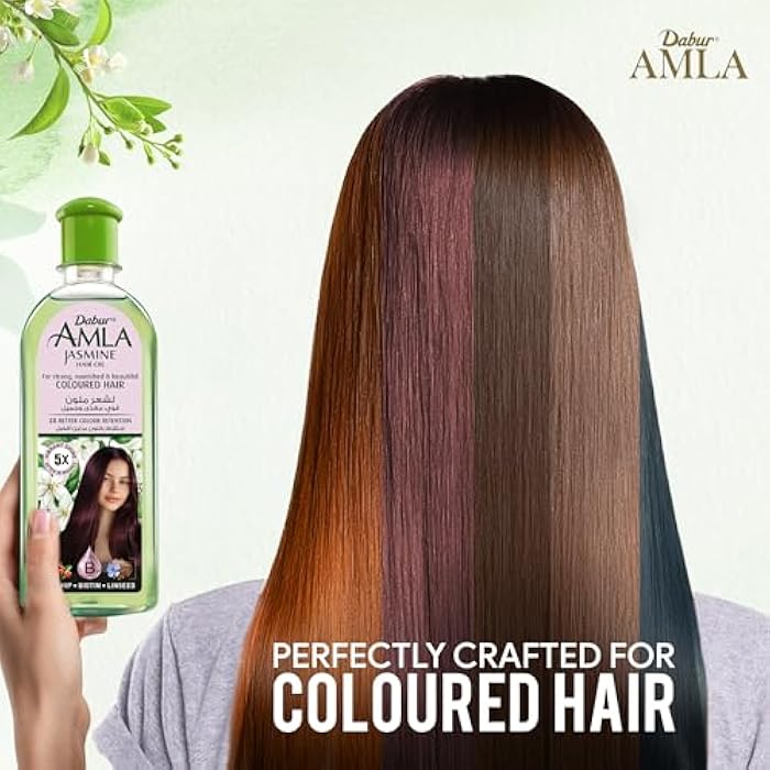 Dabur Amla Jasmine Hair Oil | For Strong, Nourished & Beautiful Shining Colored - 300ml - Image 5